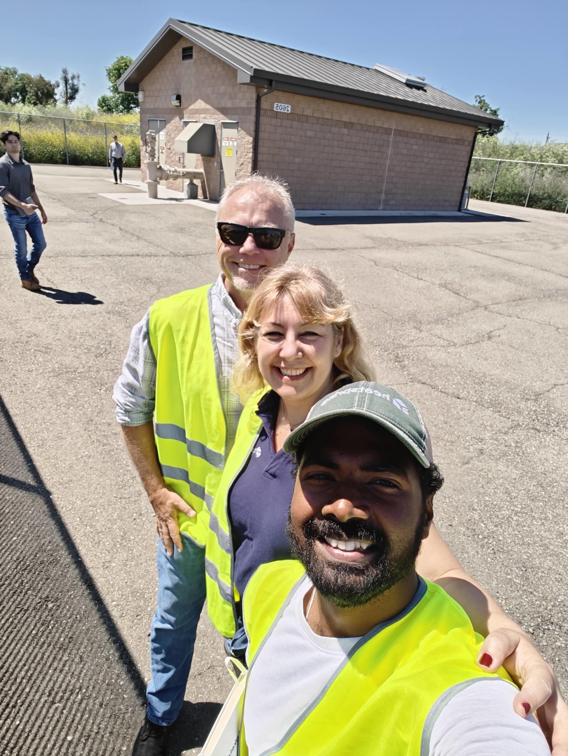 Team photo of Saran with Nathalie and Jason at Laketricity USA